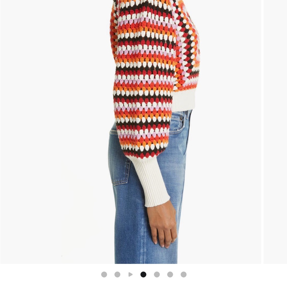 Farm Rio Multicolor Crochet Sweater Handmade Size Large NWT - Picture 2 of 16